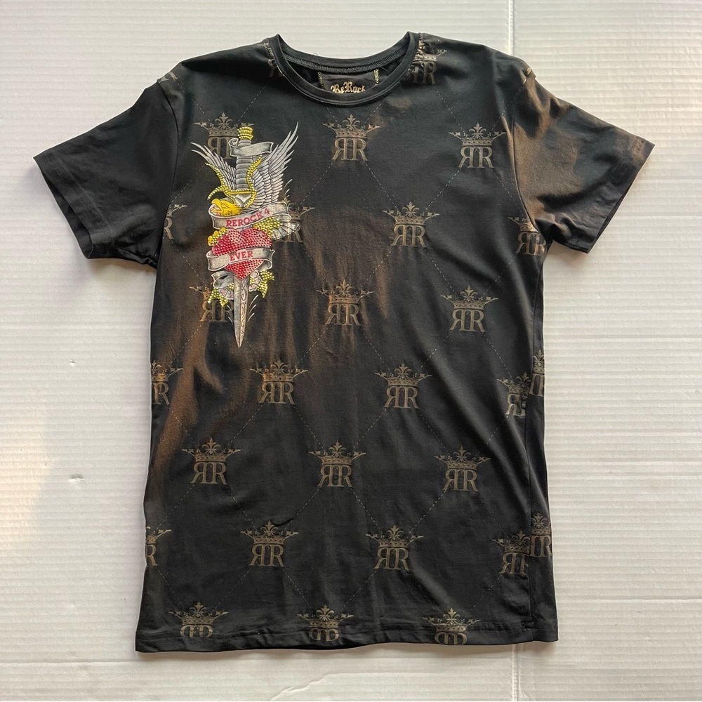 ReRock Black Graphic T-Shirt Women Size XL - Picture 6 of 6